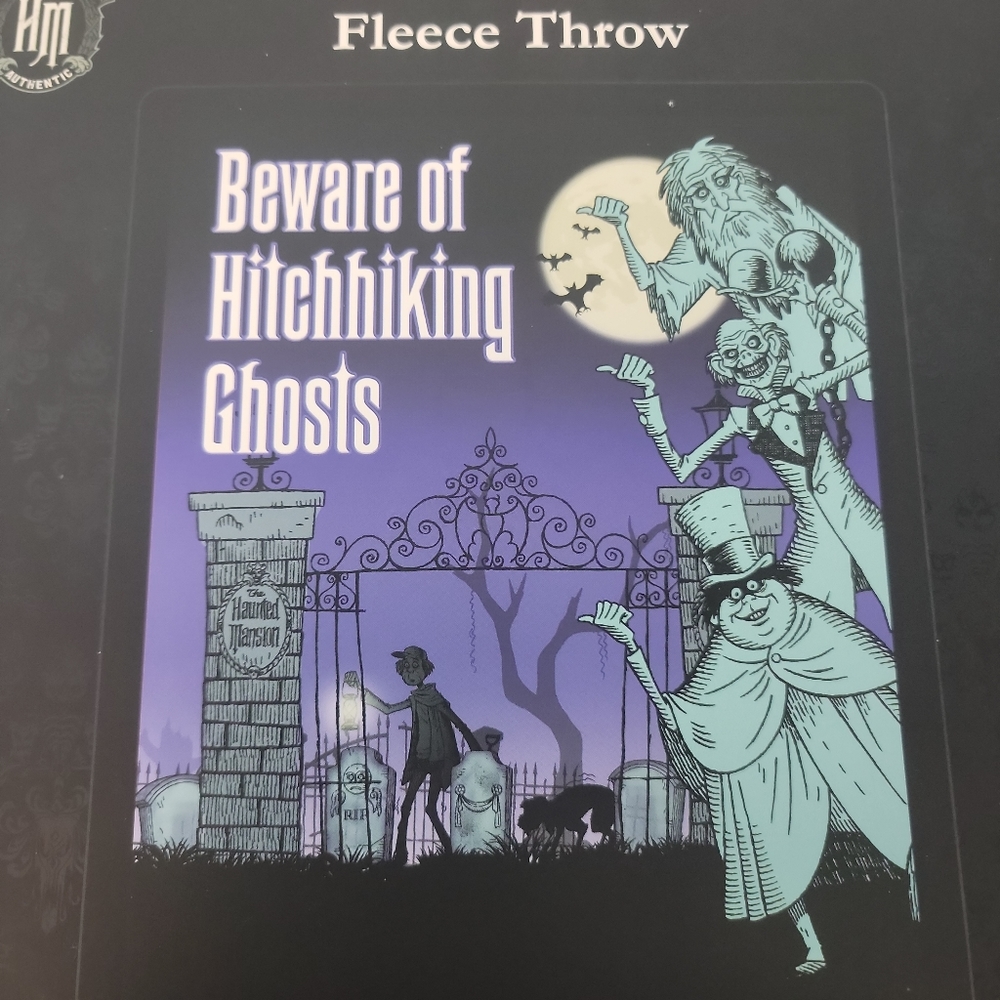 Disney The Haunted Mansion Fleece Throw Blanket 50" x 60" Hitchhiking Ghosts